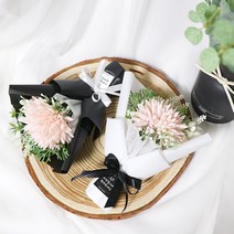 메이비플라워 핑크국화 추모용 미니조화꽃다발 납골당꽃 납골당꾸미기 성묘꽃, 블랙