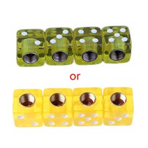 4pcs 자동차 트럭 휠 타이어 공기 밸브 스템 덮개 먼지 캡 자전거 밸브 AC, 노란색