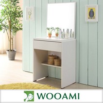 [우아미아이] [우아미가구]하니뷰600 서랍화장대(거울포함), 색상:화이트오크