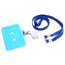 국산 실리콘 사원증 명찰 출입증 목걸이 신분증 케이스, 실리콘 사원증케이스[세로] 오렌지