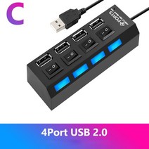 USB 멀티 허브 충전 C 타입 포트 HDMI 썬더볼트 type 노트북 유에스비 3.0 ankndo 4port usb hub 2 0 3 0 multi usb splitter, C 스타일