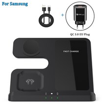 무선충전기 3in 1 Wireless Charger Stand 15W Qi Fast Charging Dock Station for Apple Watch 7 AirPods, 07 Q10-S-BK-EU