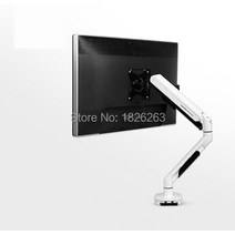 싱글 모니터암 거치대 화이트 탁상용 10인치-30인치 2개의 USB 포트 모니터 풀 모션, 없음