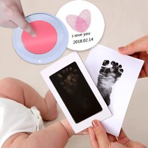 셀프 발도장스템프 셀프발도장 신생아손발도장 신생아발도장 아기손발도장 아기발도장액자, (선택_원형스템프(검정)_)
