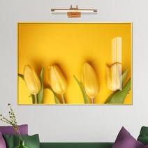 보고아트 로맨틱 플라워 알록달록 튤립 생화 식물 그림 거실 인테리어 액자, [7] 노란튤립4송이-노란배경