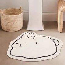 MDIV 귀여운 토끼러그 동물매트 거실러그 인테리어러그 토끼매트