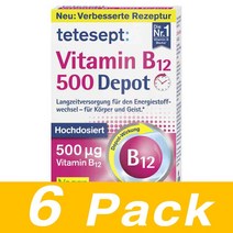 테테셉트 비타민 B12 500 데포 Tetesept Vitamin Depot Mini Tabletten 30정 6개