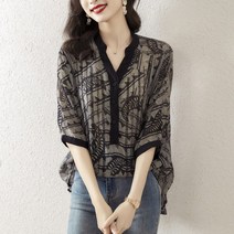 여름 여성 셔츠 반팔 블라우스 하늘비즈 C11 B608O603