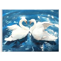 오로라데코덴 캔버스형 보석십자수 30x40cm, MK063 호수 위 백조