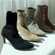 로즈블로썸 멜팅브라운 여성 스웨이드 스판삭스 부츠 여자 앵클부츠 (6071724)