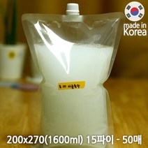 해피존 스파우트 파우치 스탠딩 지퍼백 모음, 8번. 스파우트 1600ml 15파이 50매