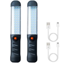 초강력 LED 손전등 플래시 라이트 충전식 작업등 마그네틱 베이스 및 걸이식 후 후레쉬, 2.2pack