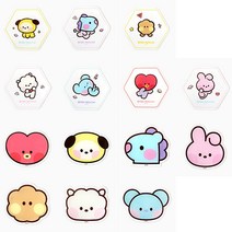 BT21 아크릴 티 코스터/컵 받침 옵션, 쿠키