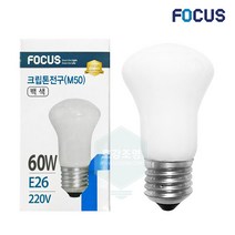 포커스 백열램프 크립톤전구 백열등 60W E26 (10개입), 전구색, 10개