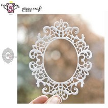 모양 틀 다이컷 piggy craft 금속 절단 금형 레이스 타원형 꽃 프레임 스크랩북 종이 공예 칼 금형 블레이드 펀치 스텐실, is-5