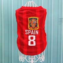 프렌치 불독옷 중형견 대형견 2022 축구 셔츠 여름 개 옷 작은 큰 개를 위한 스포츠 티셔츠 래브라도 프랑, 07 Spain_02 S