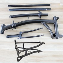 전체 티타늄 웨이트 인치 인치 접이식 자전거 프레임 스템 포크 후면 삼각형 시트 포스트, 20인치 406, 세트 5 블랙 색상