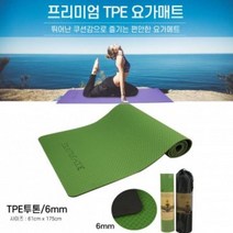 안전한 TPE 고탄력 요가 매트 매트리스-투톤 그린 6mm