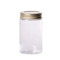 견과 잡곡용기 병 곡물 주방 원형통 300ml 1박스 224p, 골드스틸캡, 색상, 1개