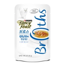 퓨리나 팬시피스트 브로스 40g 16개입 고양이간식, 참치.새우&흰살생선