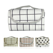 도트 체크 감성 피크닉 캠핑 매트 4종 방수 돗자리 소 중 대형, 그린체크