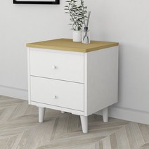 바니가구 스타 2단 협탁, 심플오크+화이트