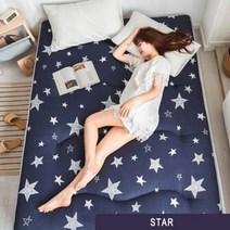 미끄럼 방지 가벼운 매트리스 가정용 호텔 침구 보호 패드 학생 접이식 다다미 바닥 바닥 수면 매트, 180x200cm+Dark stars