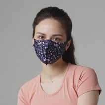 비토 플라워패턴3종 그래핀 신소재 피톤치드 향균기능 패션마스크, M(여성), 블랙