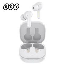 [$20-$2 Promo Code:AEKR2H]QCY-T13 블루투스 헤드폰 V5.1 무선 TWS 이어폰 터치 컨트롤 이어버드 4 마이크 ENC HD 통화 헤드셋 맞춤형 앱, 13. White with Case Pen