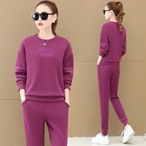 SJW 엄마옷 트레이닝복 상하세트 가을겨울 맨투맨 조거팬츠 중년여성 40-60대 M~6XL