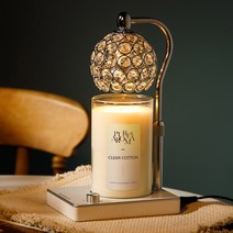 캔들백화점 크리스탈 비주 캔들워머+소이캔들 대용량 1000ml 대왕캔들 세트, 비주 실버화이트+클린코튼