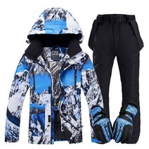 보드 스키 용품 겨울 스키복 바람막이 방수 아웃도어 재킷 + 바지 세트 남성용 스노우보딩 슈트, 03 ski suit 3_03 XL