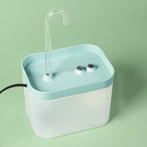 월간스토어 1.5L 애완 동물 고양이 물 분수 필터 전기 음소거 음료 그릇 자동 마시는 디스펜서 음주기, [03] USB Plug, [05] Blue cover PW