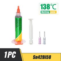 신형 저온 무연 주사기 SMD 솔더 페이스트 납땜 Led Sn42Bi58 138 ℃ 수리 용접 개 2, 01 1PC Sn42Bi58