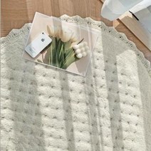 [바보사랑] 엘린 엠보싱 순면 원형 러그 90R - 2color