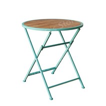 접이식 빈티지 철제 테이블 2인세트 라운드 코나 테이블 테라스 심플 미니멀 감성 착한테이블 야외 베란다, F.녹색 테이블