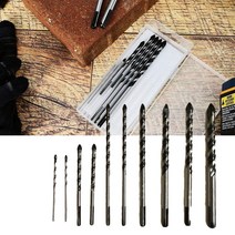 벽돌드릴비트 타일 돌 콘크리트 철재 대리석 유리 초강력 트라이앵글 EXTRA LONG 10PCS 1세트 다용도 드릴비트세트