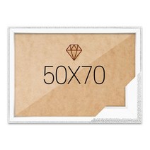 보석십자수 패브릭형 액자 50x70 고급형 슬림 앤틱화이트 (아크릴 보호필름-스티커판 포함), 단품