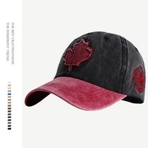 철인3종경기 마라톤 수영 스포츠악세사리 싸이클모자 여자 유럽과 미주 ins 캐나다 국기 스티커 야구 모자, 검은색 챙+군록색 후드