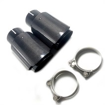 카픽서 Akrapovic 용 자동차 광택 탄소 섬유 머플러 팁 배기 시스템 파이프 노즐 범용 스트레이트 스테인레, 12 48MM IN 101MM OUT