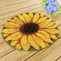 스킬자수세트 DIY 래치훅 매트 만들기 (밑그림포함), 해바라기, 1개