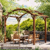 정원 바베큐장 팔각정 스카이어닝 가구 평상 파고라, 브라운3.05mx1.9mx2.3m