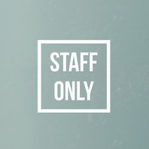정사각 심플 STAFF ONLY 직원전용 스테프온리 표시 가게 도어스티커, 흰색