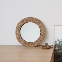 원형라탄거울 빈티지 벽걸이 현관 화장대 엔틱미러, M ( 32cm )