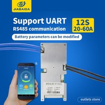 스마트 BMS 11S 12S 13S 14S 15S 리튬 배터리 20A 30A 40A 50A 60A 보호 보드 36V 48V 일반 포트 밸런스 블, 12S Lifepo4 BT_30A UART RS485