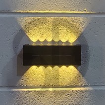 솔까든 태양광 LED 벽부착 볼록빔벽등 야외 방수형 지능형 태양열 광선감지 솔라 벽등, 6LED 흰빛 2개