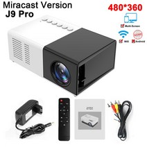 홈 스크린 휴대용 빔 프로젝터 영화관 사라nge J9 프로 1000 루멘 480x360 픽셀 3.5mm 오디오 HDMI USB 미니 LED 미디어 플레이어 PK YG300, CHINA_Black Miracast | AU 플러그