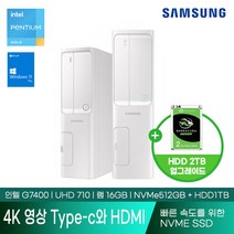 삼성데스크탑5 DM500SEA-WA24C6364 16GB 512GB+1TB WIN11PRO 사무용PC 인강PC 가정용 컴퓨터, 화이트