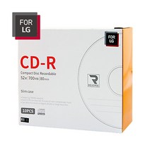 FOR LG CD-R RC-1000S 공씨디 10장 세트 DVD 미디어 영상 추억여행 저장장치 80분 레코딩 52배속 700MB, 단품