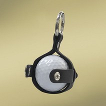 PK글로벌 심플 원형 고리 볼주머니 골프티 꽂이 파우치 1구 골프공 가죽 홀더, 1개, 그레이